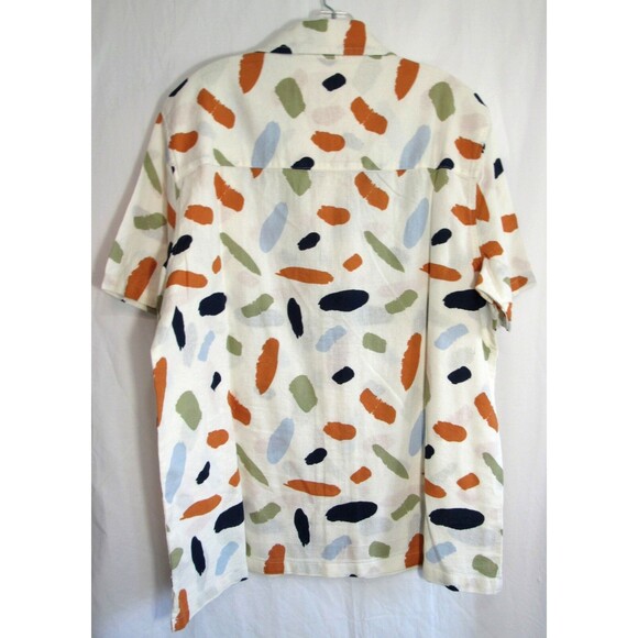 Common People Contour Beige Ecru Short Sleeve Button Down Shirt Size XL NWT - Picture 2 of 6